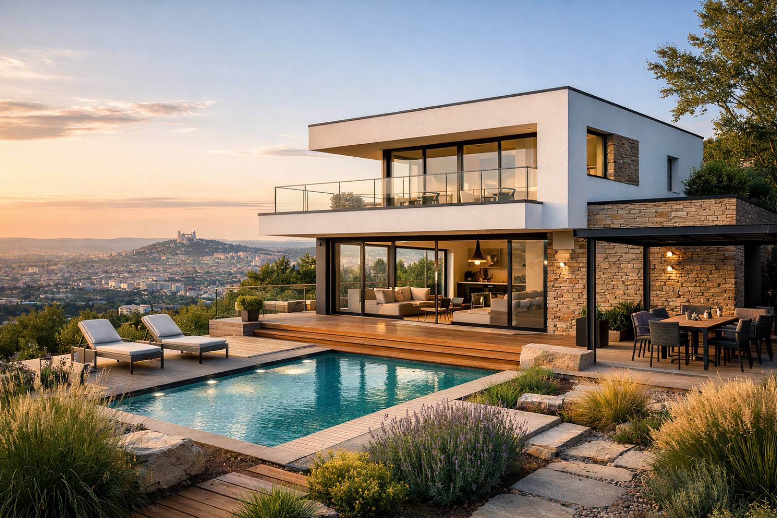 Faire construire une maison de standing avec terrasse et garage Genève Suisse